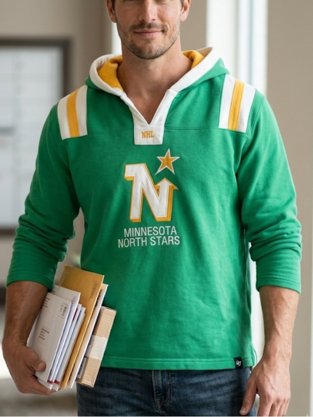 Minnesota North Stars Vintage '47  Pullover Hoodie size XL